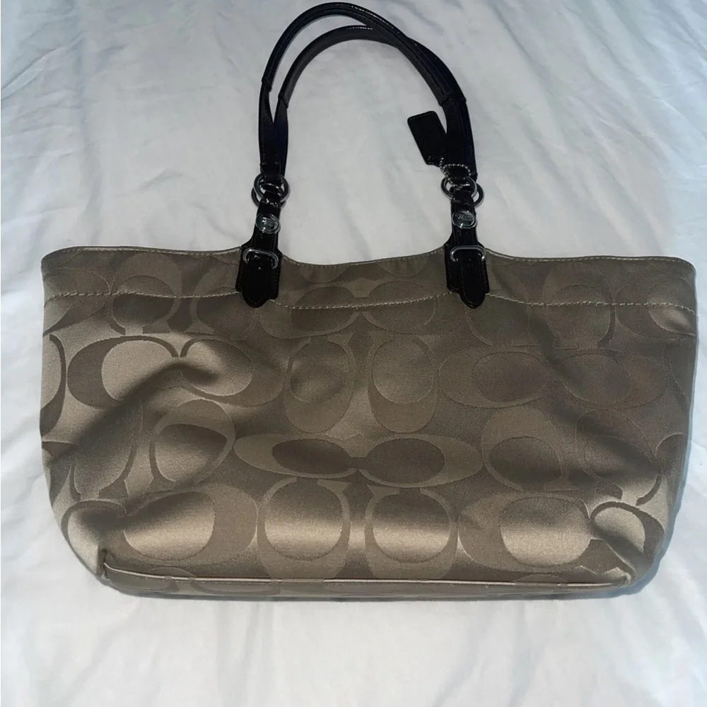 Coach Tan and Brown Signature Tote​